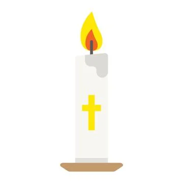 Easter candle flat icon, easter and holiday Stock Illustration