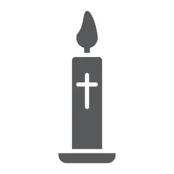 Easter candle glyph icon, light and easter, flame sign, vector graphics, a solid Stock Illustration