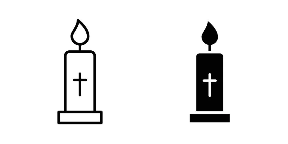 Easter candle icon for web projects 库存插图