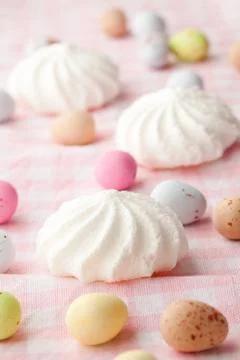 Easter candy and meringue Stock-Fotos