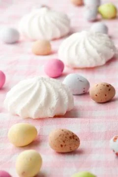 Easter candy and meringue Stock-Fotos