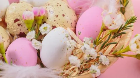 Easter candy chocolate eggs and almond sweets Stock Photos