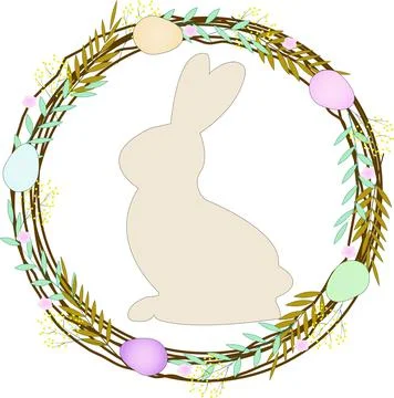 Easter Card With Bunny Eggs Stock Illustration