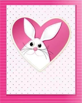 Easter card with bunny Stockillustratie