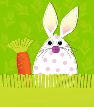 Easter card with bunny Stockillustratie