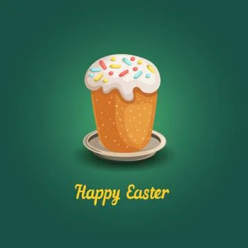 Easter card with cake Stock Illustration