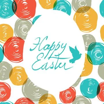 Easter Card with Colorful Pattern (balls doodles) 스톡 일러스트