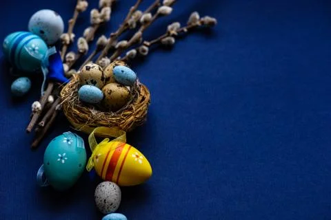 Easter card concept with eggs 스톡 사진