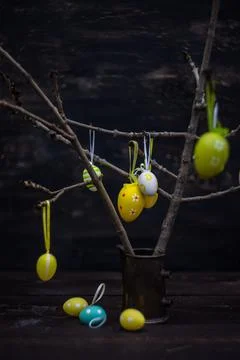 Easter card concept with eggs Foto stock