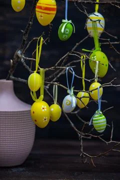 Easter card concept with eggs Stock Photos