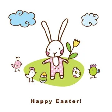 Easter card with copy space Stock Illustration