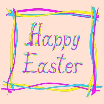 Easter card with creative text Stock Illustration