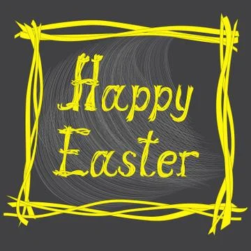 Easter card with creative text Stock Illustration