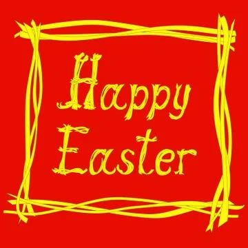 Easter card with creative text Stock Illustration