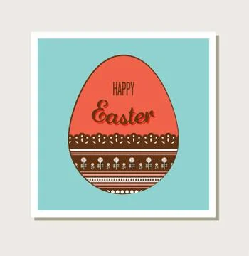 Easter card with decorated egg Stock Illustration