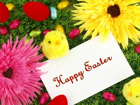 Easter card with decoration Stock Photos