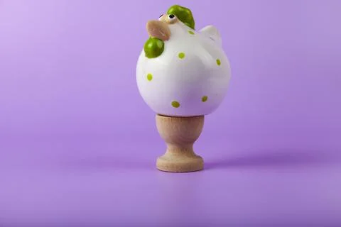 Easter card design. Easter chick on a stand Stock Photos