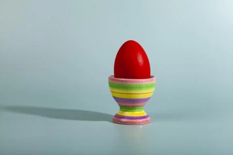 Easter card design. Easter egg on a stand Stock Photos