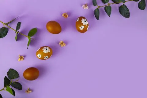 Easter card design. Easter eggs. Stock Photos