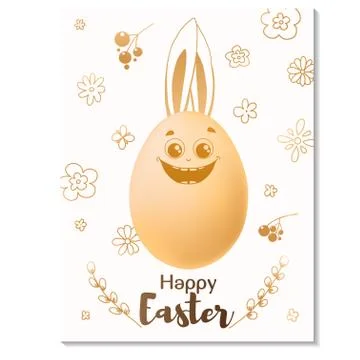 Easter card design. Realistic eggs with painted elements. Happy easter. Stockillustratie