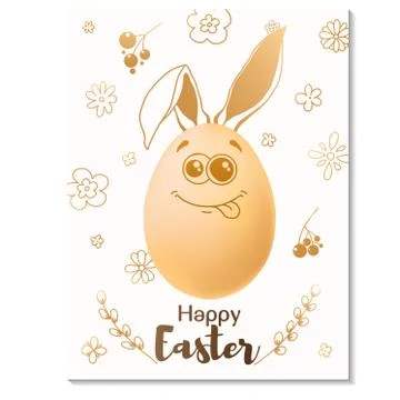 Easter card design. Realistic eggs with painted elements. Happy easter. Illustrazione stock