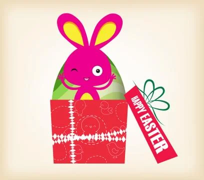 Easter card with Easter egg, gift boxes Stock Illustration