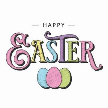 Easter card with easter eggs on white background Stock Illustration
