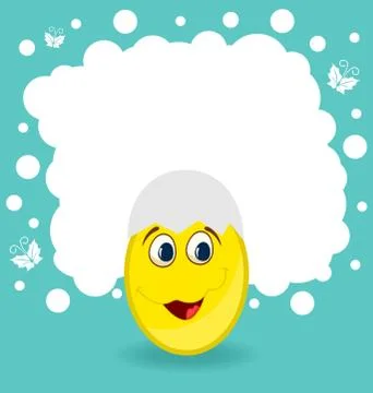 Easter card with egg character Stock Illustration