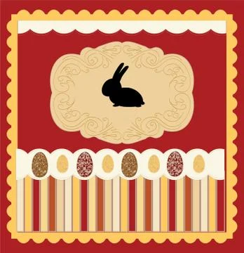 Easter card with egg decorated vector Stock Illustration
