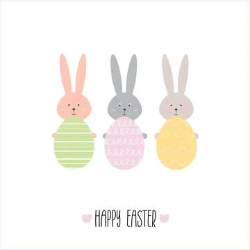 Easter card eggs banny Stock Illustration