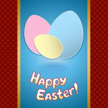 Easter card with eggs for greeting Stock Illustration