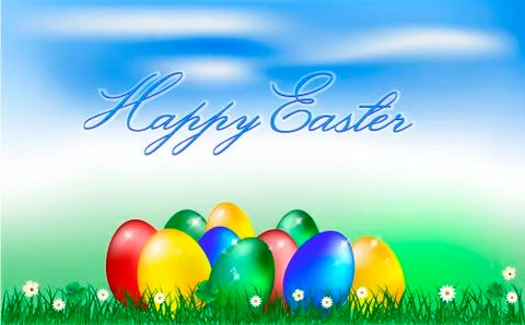 Easter card with eggs Stock Illustration