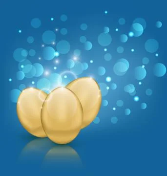 Easter card with golden eggs Stock Illustration
