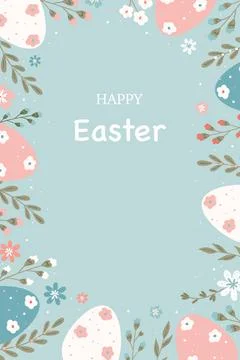 Easter Card on Green Background Eggs 스톡 일러스트
