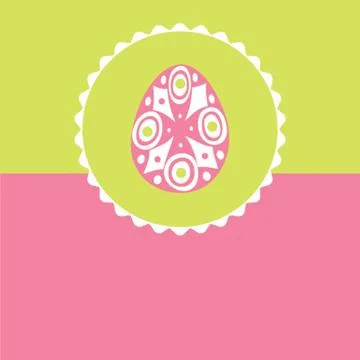 Easter card with hand drawn egg Stock Illustration