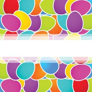 Easter card with  hand drawn eggs Stock Illustration
