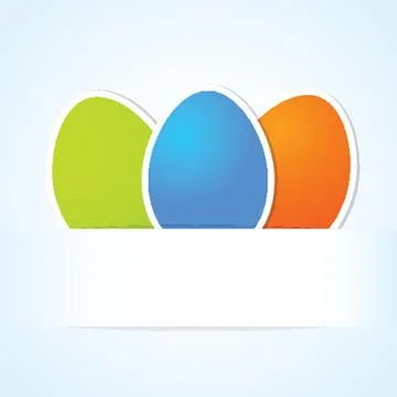 Easter card with hand drawn eggs Stock Illustration