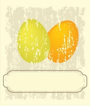 Easter card with hand drawn eggs Stock Illustration