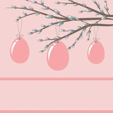 Easter card with hand drawn eggs Stock-Illustration