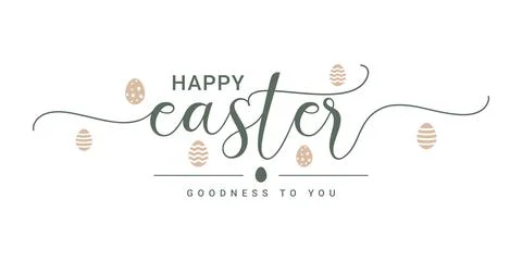 Easter Card With Happy Easter And Eggs Sign Stock Illustration