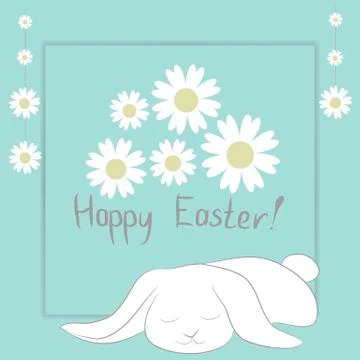 Easter Card with " Happy Easter" phrase Stock Illustration