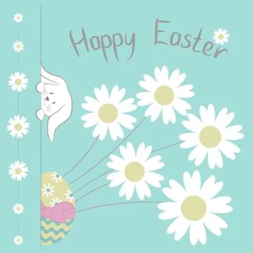 Easter Card with "Happy Easter" phrase Stock Illustration