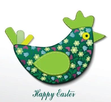 Easter card with hen Stock Illustration