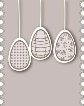 Easter card with lace - in brown Illustrazione stock