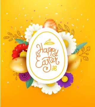 Easter card layout. Vector layered illustration Stock-Illustration