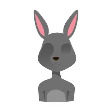 Easter card with rabbit vector cartoon silhouette face avatar Stock Illustration