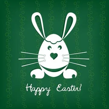 Easter card with rabbit. Vector illustration 库存插图