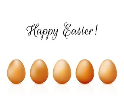 Easter card with realistic eggs set on white background vector. Stock Illustration