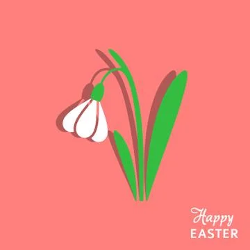 Easter card with snowdrop Illustrazione stock