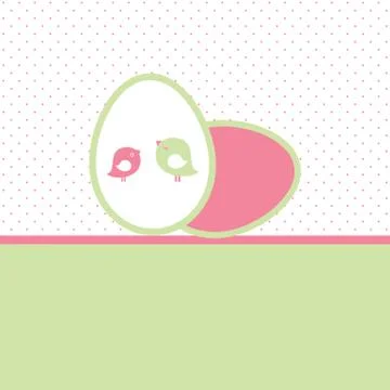 Easter card with two hand drawn eggs Stock Illustration